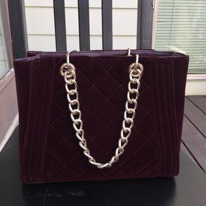 Women’s Quilted Velvet Satchel NWOT